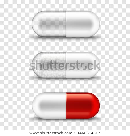 Stok fotoğraf: Vector Background With Pills And Capsules Medicine Or Dietary Supplements Doodle