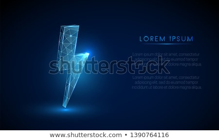 Stock fotó: Lightning - Low Poly Wireframe Style Design Digital Vector Illustration