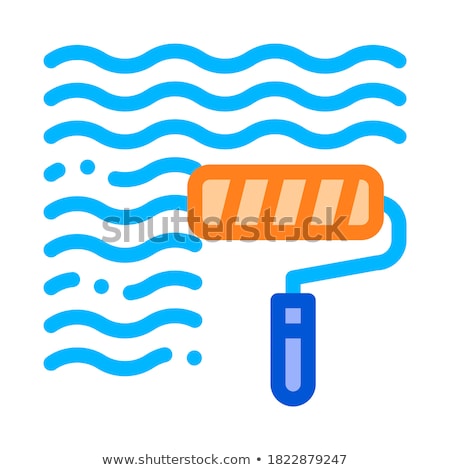 Сток-фото: Waterproof Material Wall Paint Vector Line Icon