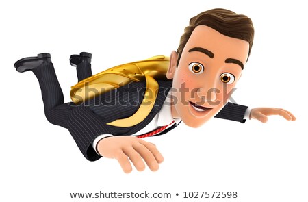 Businessman In Golden Parachute Concept Zdjęcia stock © 3dmask