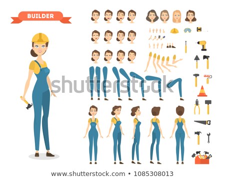 Zdjęcia stock: A Female Construction Worker With A Shovel