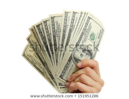 Stock fotó: Woman Holding 100 Dollar Bills