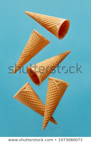 Stok fotoğraf: Crispy Ice Cream Cone Stack