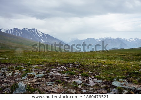 Stock photo: Green Valley And Lake In Cloudy Weather Highlands