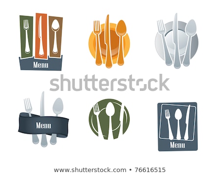 Fork And Spoon Beautiful Logo Stock fotó © graphit