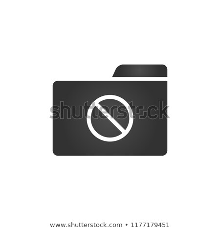 Stock fotó: Folder Icon With Forbidden Sign In Trendy Flat Style Isolated On White Background For Your Web Site