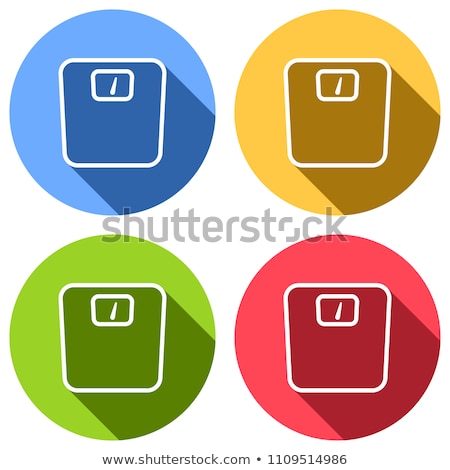 Stockfoto: Bathroom Scale Color Icon With Shadow On A Blue Circle