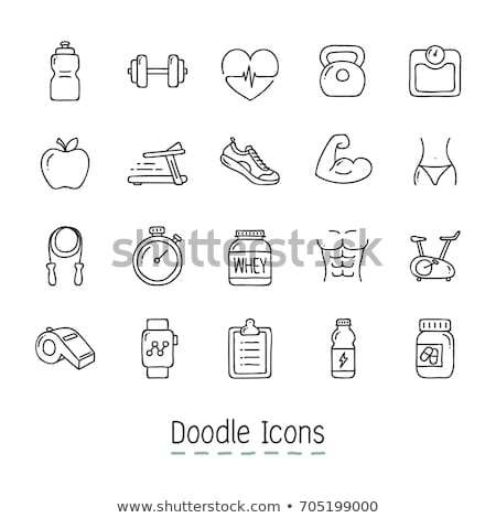 Stockfoto: Smart Watch With Heart Rate Hand Drawn Outline Doodle Icon