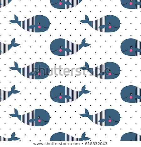 Stock foto: Seamless Pattern With Funny Sea Animals Vector Illustration With Adorable Fish Jelly Crab Seahor