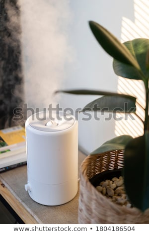 Stockfoto: Irrigation System Close Up Humidification Of Air By Steam On The Street Outdoor In A Hot Summer Day