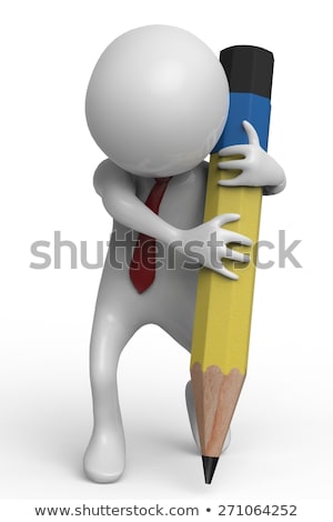 Stock fotó: 3d People With Target And Pencil