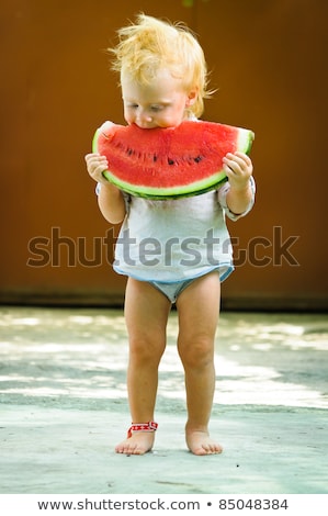 Watermelons At Fruit Stand Closeup Foto stock © luckyraccoon