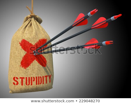 Stockfoto: Stupidity - Arrows Hit In Red Target