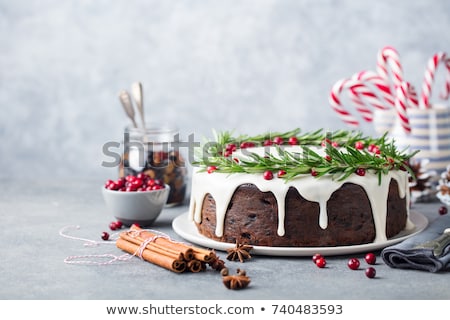 Stok fotoğraf: Christmas Cake By The Christmas Tree