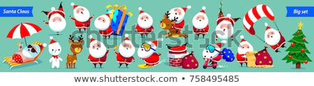 ストックフォト: Christmas Cartoon Icon Set - Bell Gift Tree