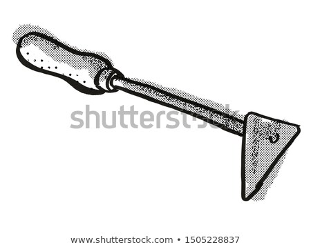 Stock photo: Shave Hook Woodworking Hand Tool Cartoon Retro Drawing