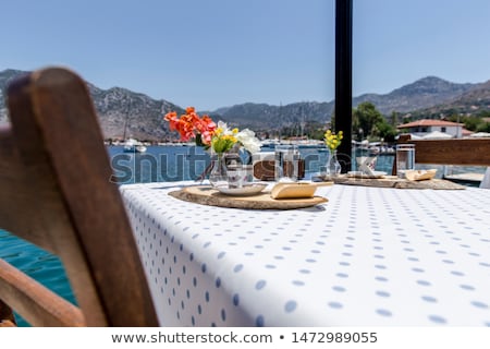 Stok fotoğraf: Table In Front Of Sea