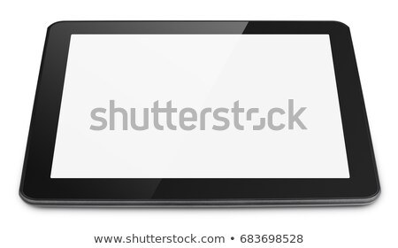 Foto stock: Da · con · pantalla · táctil · aislado · en · blanco