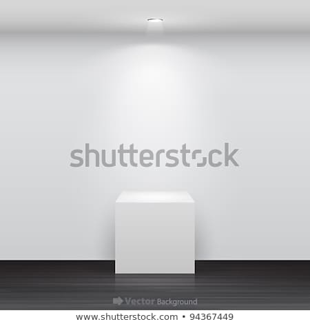 Foto stock: 3d Empty White Shelf With Light