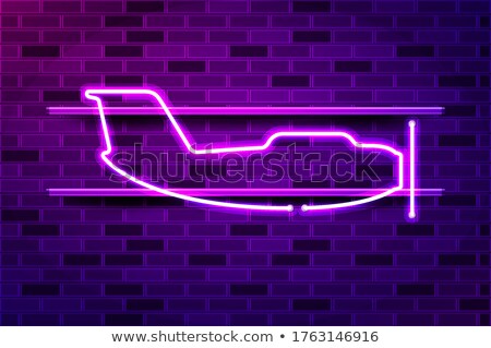 Сток-фото: Airplane Sign Violet Vector Icon Design