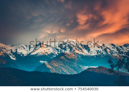 Stock fotó: Nature Mountains Landscape Sunset Or Dawn Sun Over The Mountains Rocky Mountains And Pine Forest