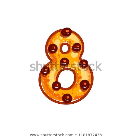 Foto d'archivio: Number 8 Cookies Font Oatmeal Biscuit Alphabet Symbol Eight Fo