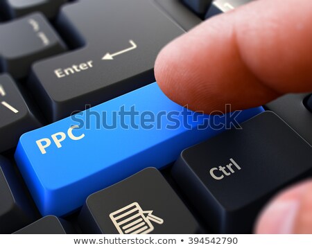 Foto stock: Banner Ads Concept Person Click Keyboard Button