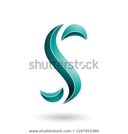 [[stock_photo]]: Persian Green Striped Snake Shaped Letter S Vector Illustration