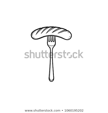 商業照片: Hot Barbecue Tasty Sausages Vector Illustration