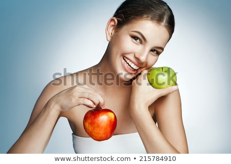 Сток-фото: Young Woman With Two Apples