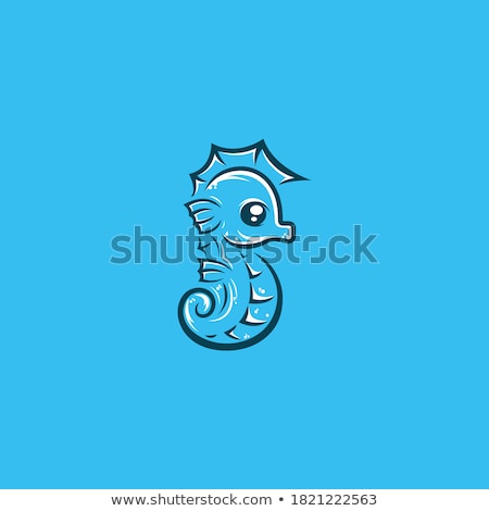 Stock photo: Coloring Template With Cute Seahorse