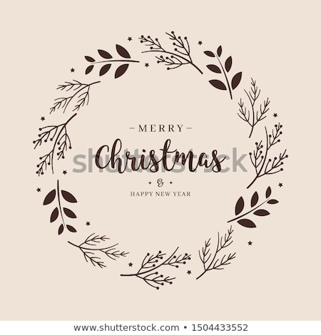 Stok fotoğraf: Christmas Wreath On Brown Background