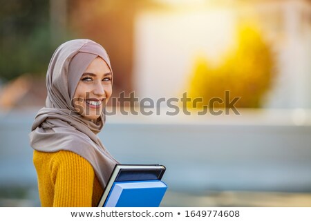 Foto stock: Portrait Of Positive Woman 20s Wearing Casual Clothes Covering F