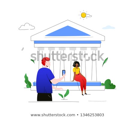 Zdjęcia stock: Visit Greece - Colorful Flat Design Style Illustration