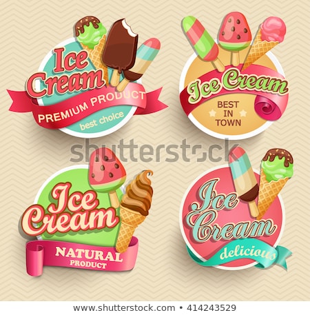 Stock photo: Color Vintage Ice Cream Emblem