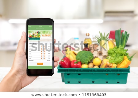 Stock foto: Convenient Grocery Shopping List Phone App