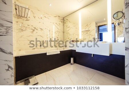 Stok fotoğraf: Warm Bathroom With Marble Details