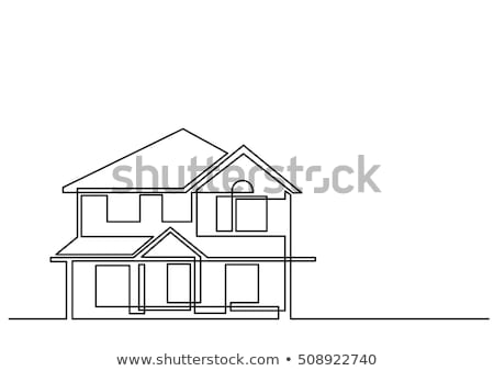 Stock fotó: Detached House Line Icon