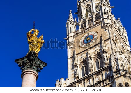 Сток-фото: The Mariensaule A Marian Column And Munich City Hall On The Mar