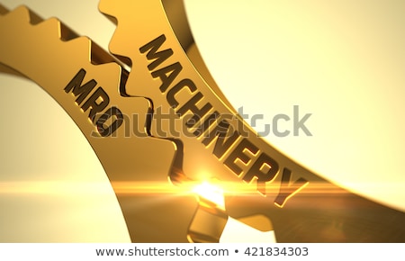 Foto stock: Machinery Mro On Golden Cogwheels