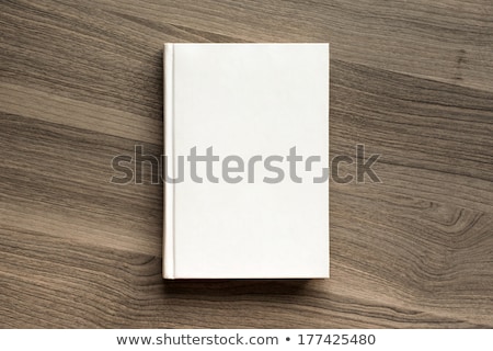 Foto d'archivio: Blank Book Cover On Textured Wood