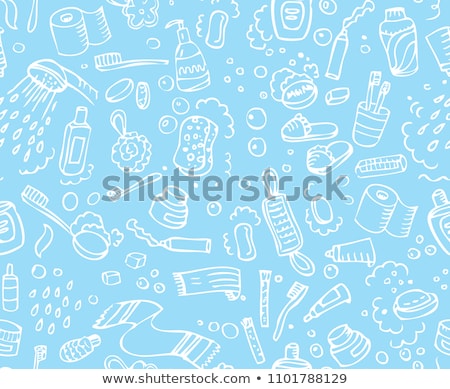 ストックフォト: Bathroom Vector Hand Drawn Doodles Seamless Pattern Graphics Background Design