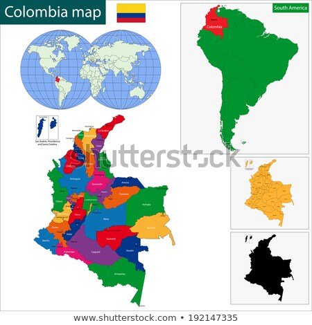 Map In Colors Of Colombia Foto d'archivio © Volina