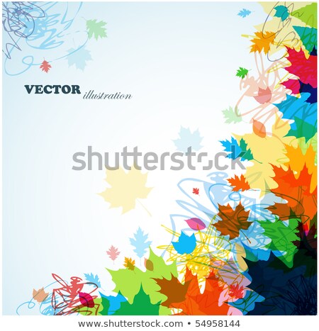 Bright Autumn Leaves On The Abstract Scratch Background ストックフォト © hugolacasse