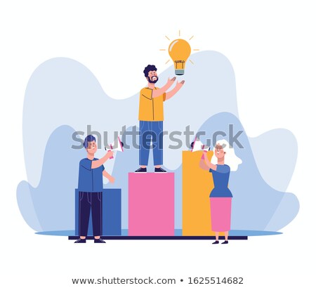 Zdjęcia stock: Man And Women Over White Background Vector Illustration