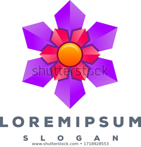 Stok fotoğraf: Rainbow Colored Floral Design Element Or Logo For Web Use