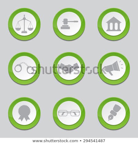 Сток-фото: Law Sign Green Vector Button Icon Design Set