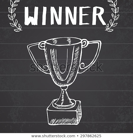 Foto stock: Award With At Sign Drawn In Chalk Icon