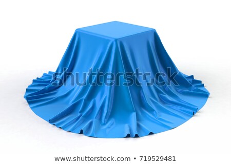 Zdjęcia stock: Box Covered With Blue Velvet Fabric