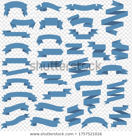 Stock photo: Blue Web Ribbon Big Set Transparent Background